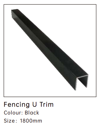 iCladd Pimber Fencing U Trim Black 1800mm